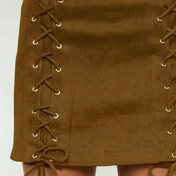 love is all Dresses & Skirts - HP!!! Suede Lace Up Skirt 💕